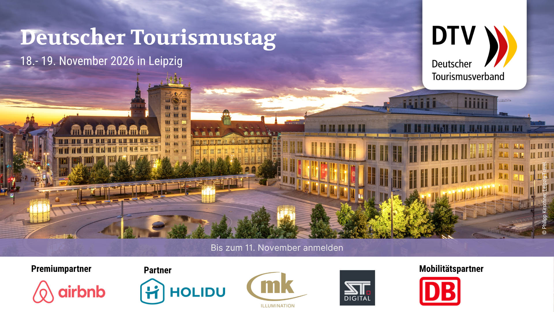Banner zum Deutschen Tourismustag 2026 in Leipzig